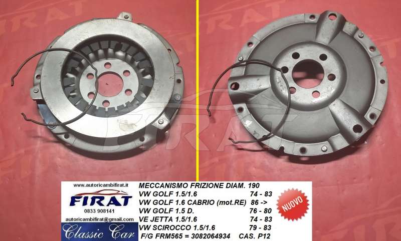 MECCANISMO FRIZIONE VW GOLF 1.5/1.6 74 - 83 (FRM565)